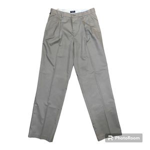 DOCKERS Men’s Individual Fit Slacks in Tan Stretch Waistband Size 34/34